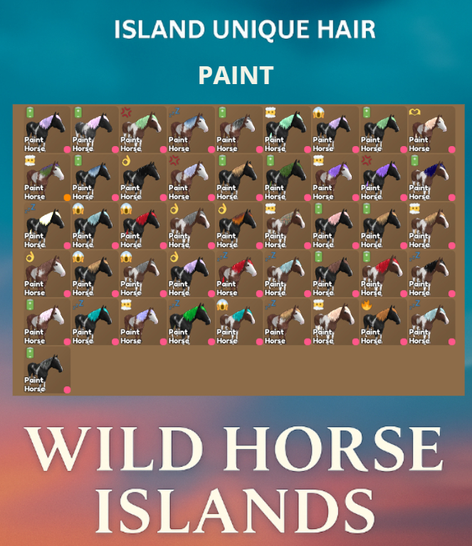 Wild Horse Islands Varias Raças e Cabelos de Iuhs