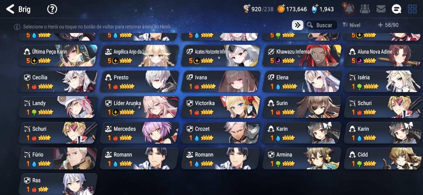 Conta Epic seven servidor Foundry varios personagens e história avançada