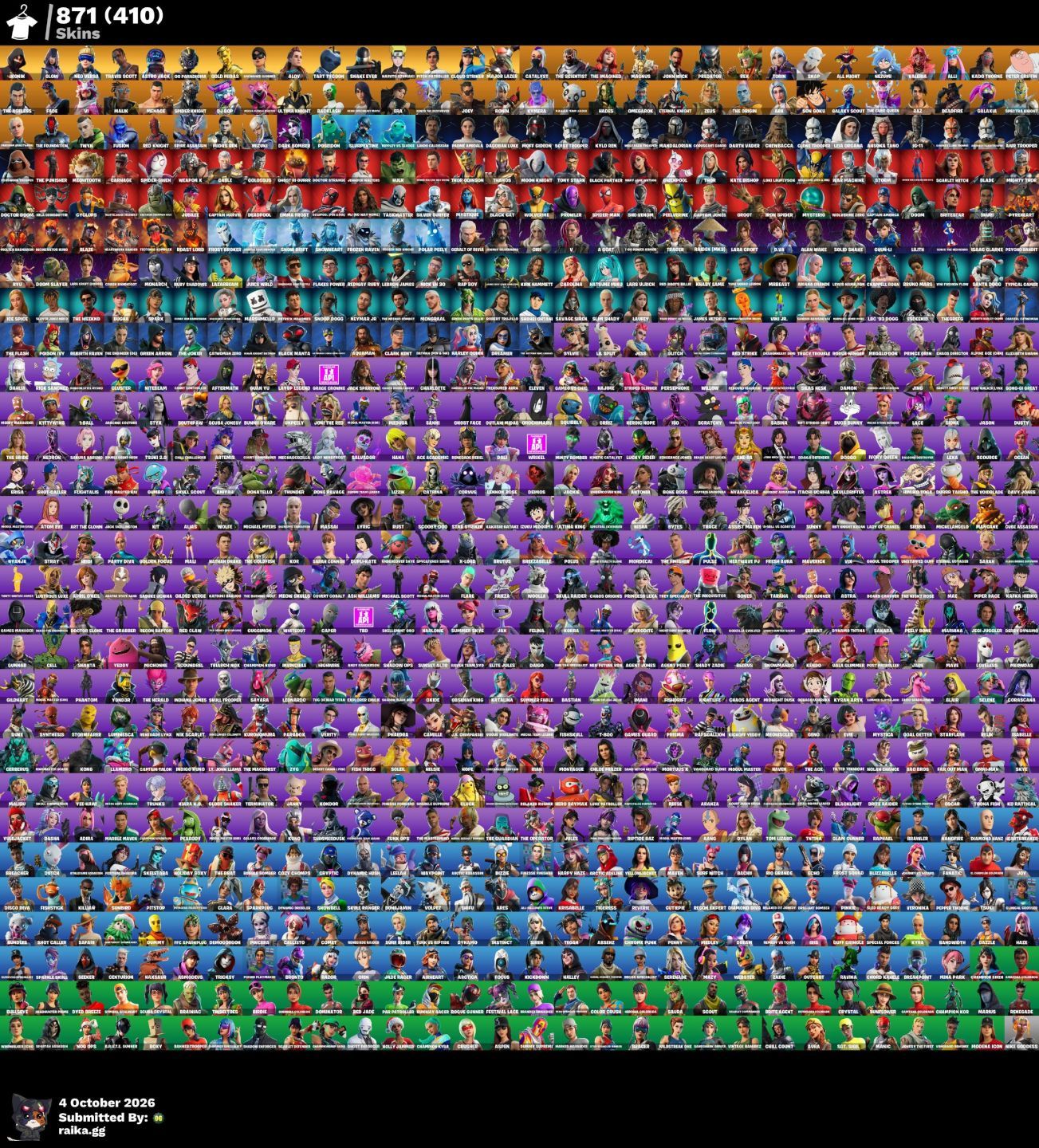 CONTA DE FORTNITE 900 SKINS | TRAVIS SCOTT | IKONIK | GLOW | INDIGO KUNO