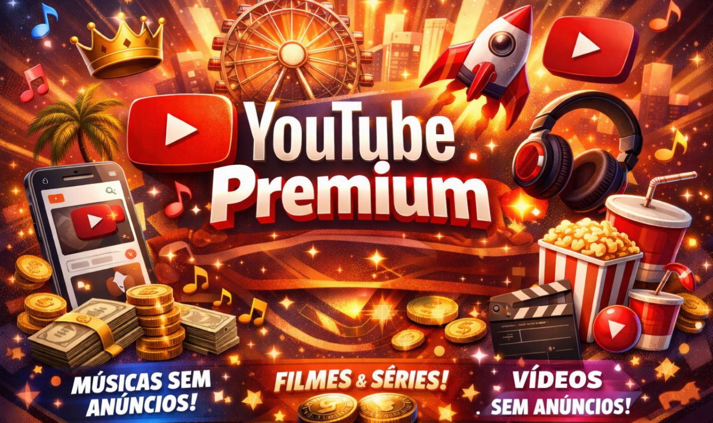YouTube premium, via link família + YouTube Music [ O MELHOR PREÇO DA GGMAX]!!!!