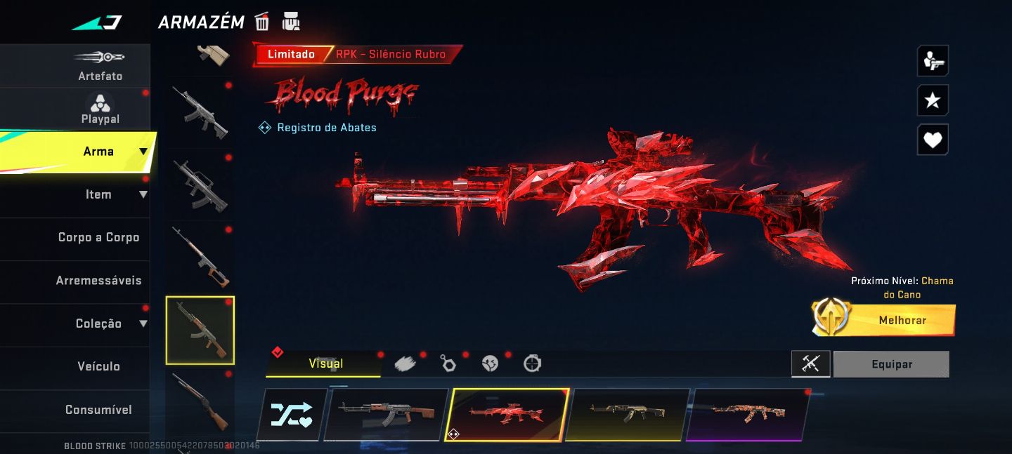 Conta de blood Striker rara como várias skins ultra um personagem eterno