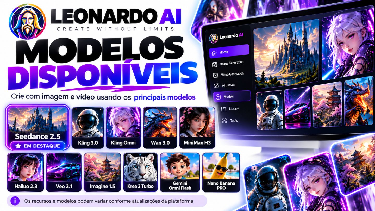 Leonardo AI Premium | Seedance 2.5 + Kling 3.0 + Veo 3.1 | Conta Privada