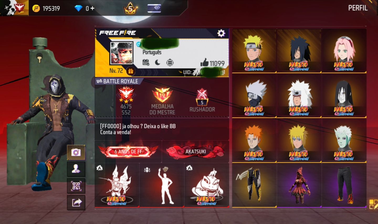 Conta full parceria Naruto!!