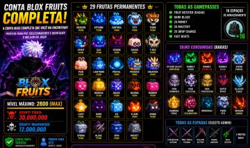 BLOX FRUITS | 29 PERMS + TODAS GAMEPASSES + SKINS RARAS + TODAS ESPADAS
