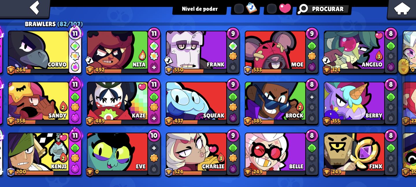 CONTA BRAWL STARS 23.064 TROFÉUS | 82/107 BRAWLERS