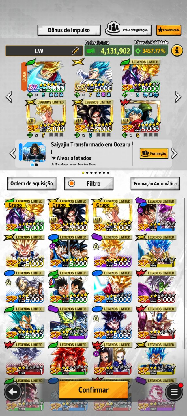 Dragon ball legend com novos personagens