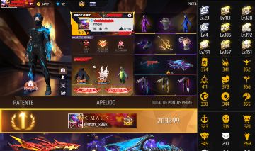 Conta prime 8 c/ 855 peitas Free Fire
