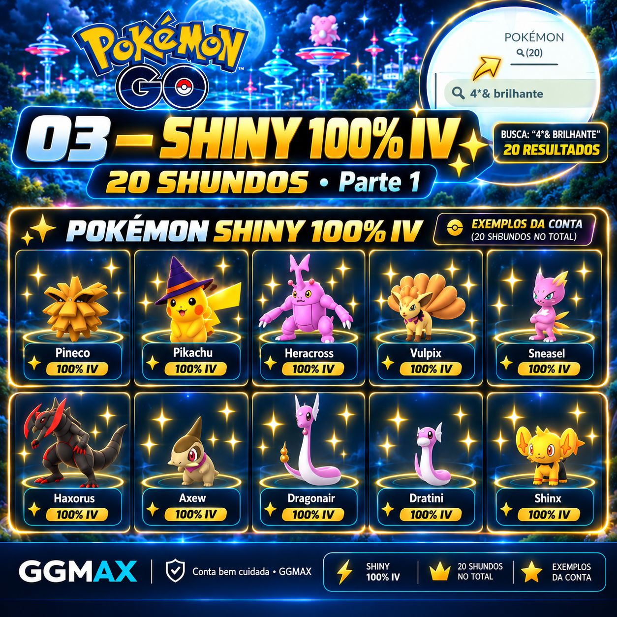 POKÉMON GO LVL 44 | 20 SHUNDOS | 45 HUNDOS 100% IV | MEWTWO 100% | SHINIES