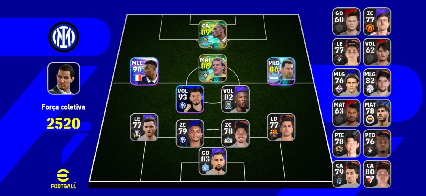 Conta Forlan 105 e Didier 107