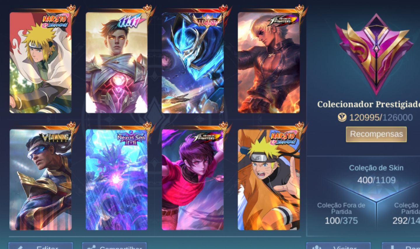 CONTA MBL JA NO GLORIA,COM MUITAS SKINS!!!!