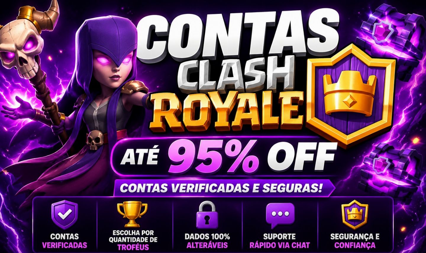 [80% DESCONTO] CONTAS DE CLASH ROYALE - FULL DADOS