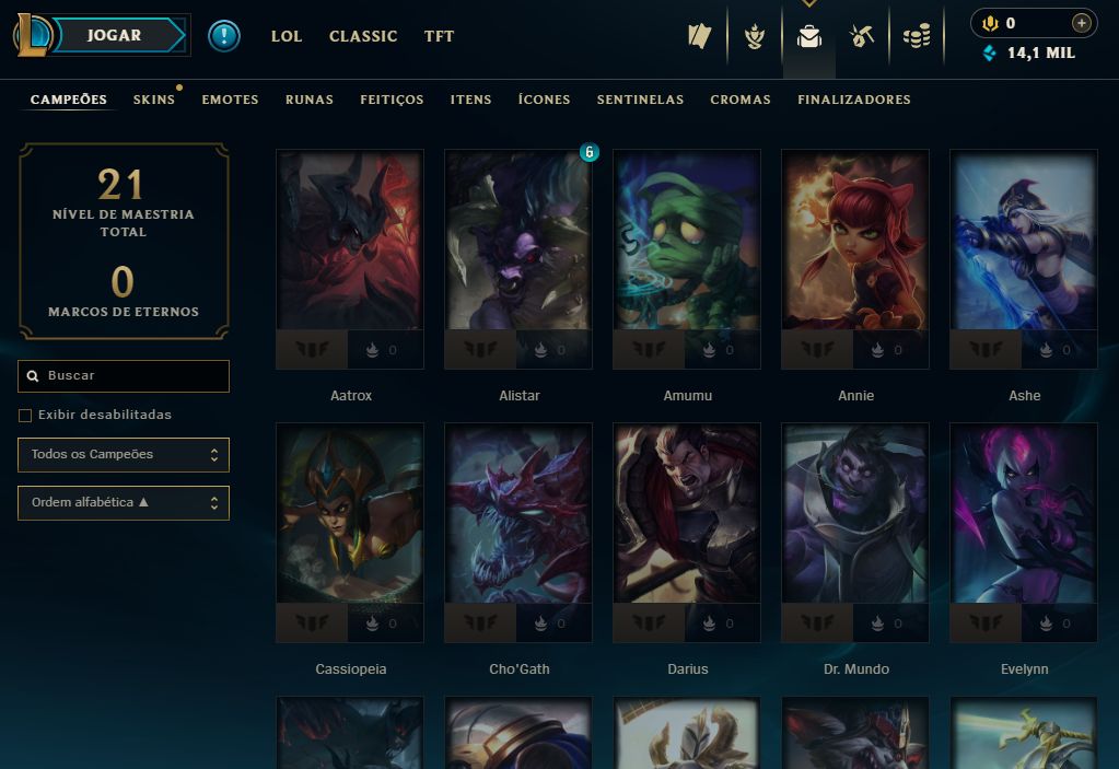 [Entrega Automática] Conta Lol Platina, 44 Skins, 14K Ea, Upada na Mão, Lvl 40