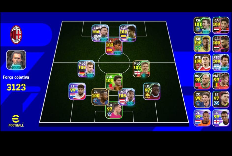 Contas de eFootball Mbappe e intermediária completa