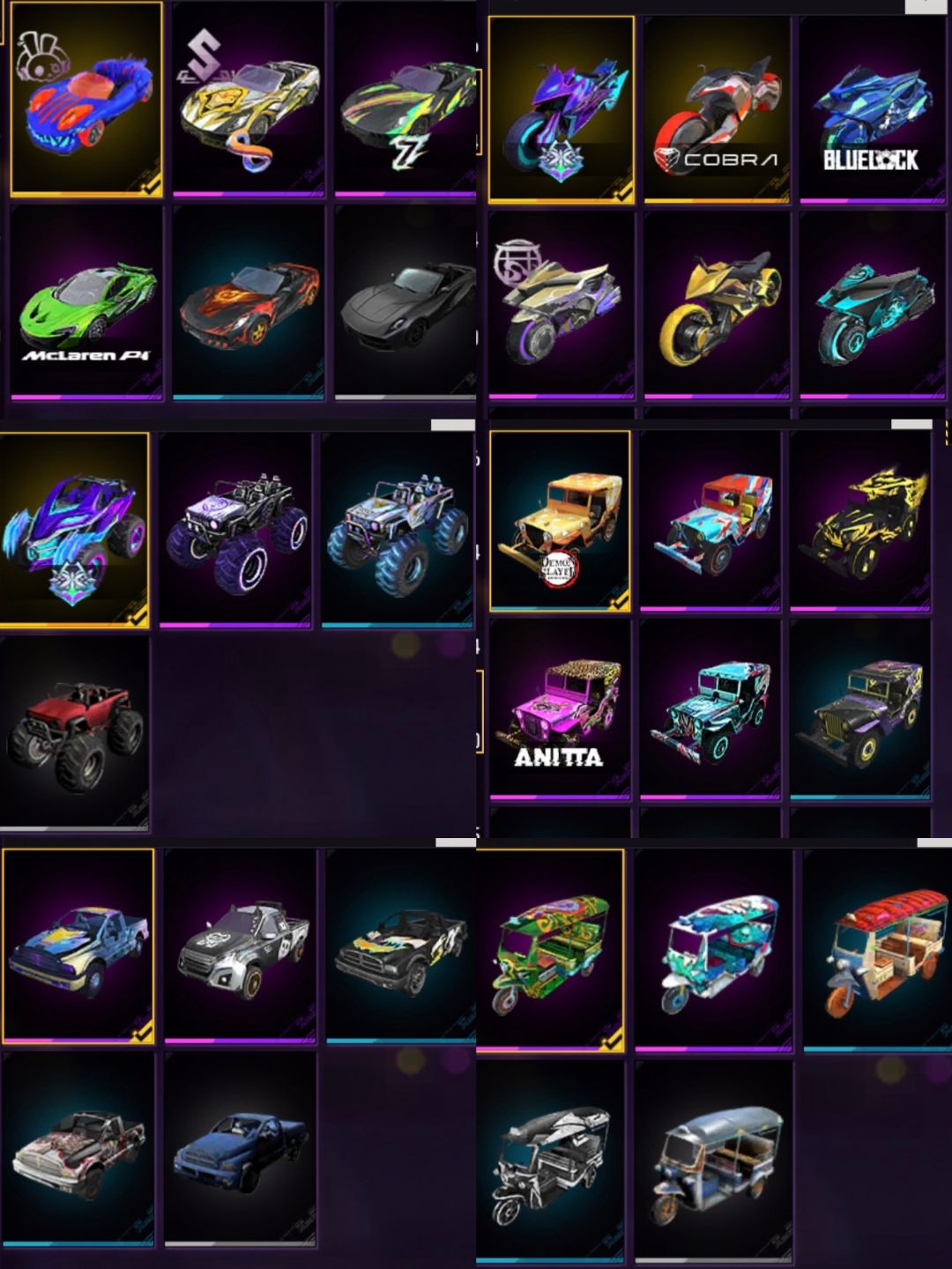 CONTA FF GEMADA LVL 68 COM CALÇA ANGELICAL AMARELA M