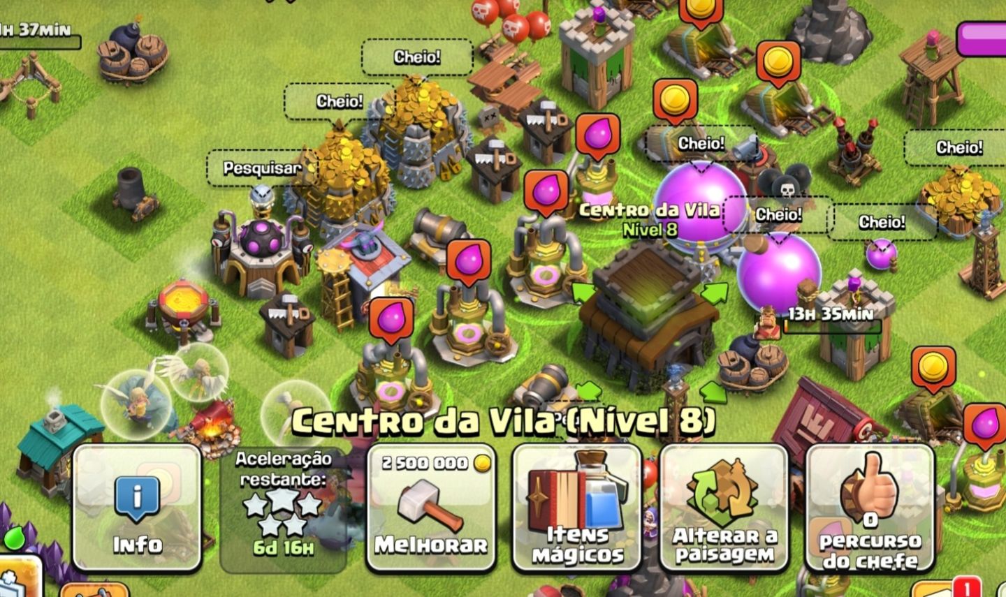 Conta guest (convidado) Clash of clans cv8 no início