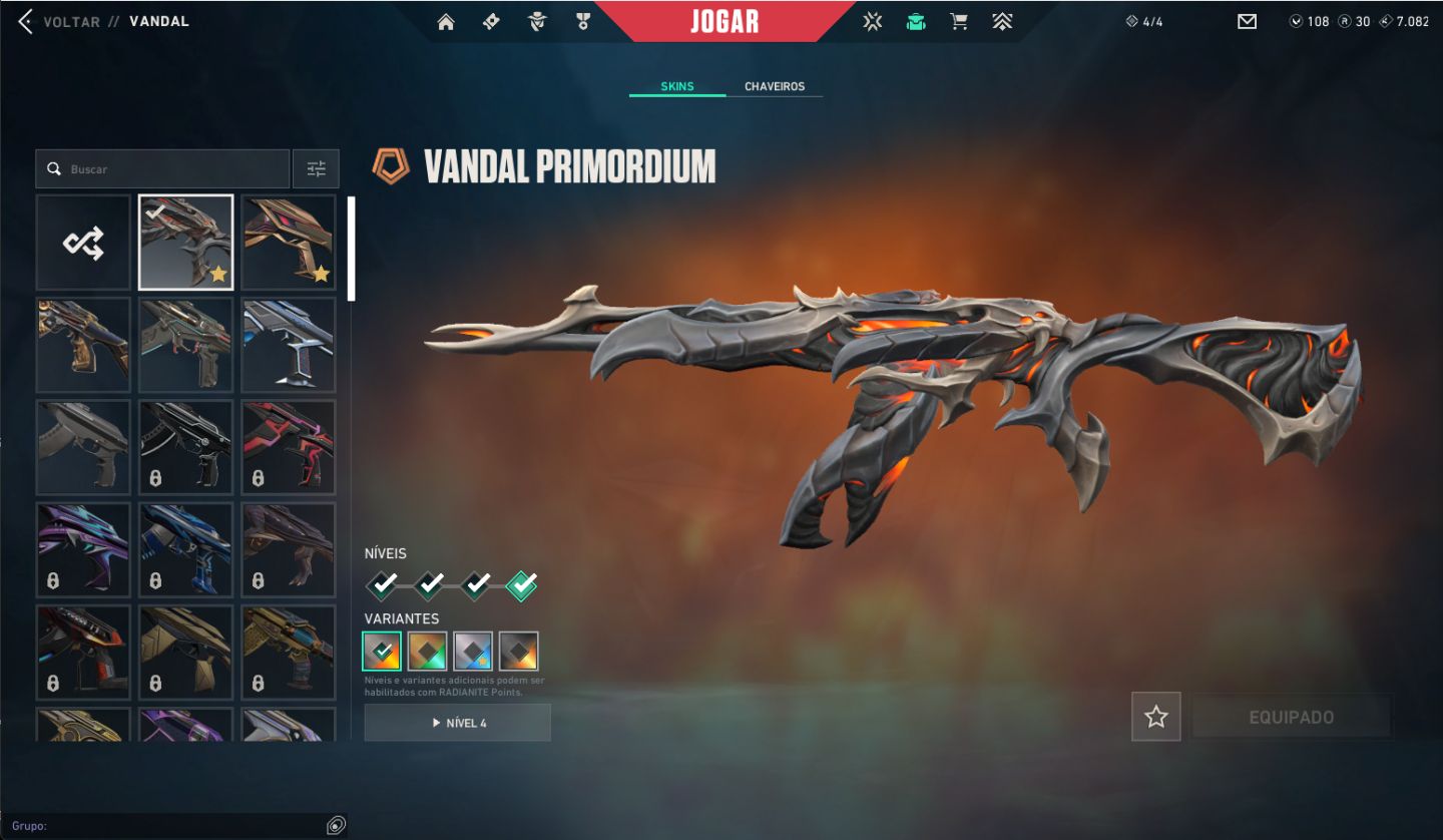 Conta Vava com 14 skins da loja, Karambit Vct 2025, ex imortal, + de 1k gasto