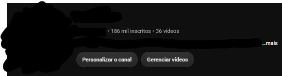 Canal Youtube com 186 mil inscritos