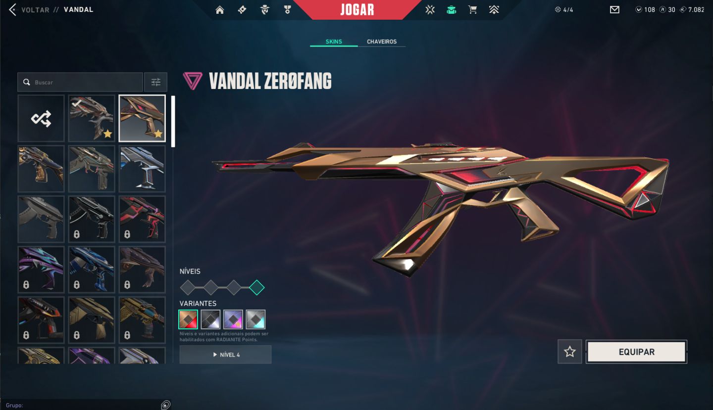 Conta Vava com 14 skins da loja, Karambit Vct 2025, ex imortal, + de 1k gasto