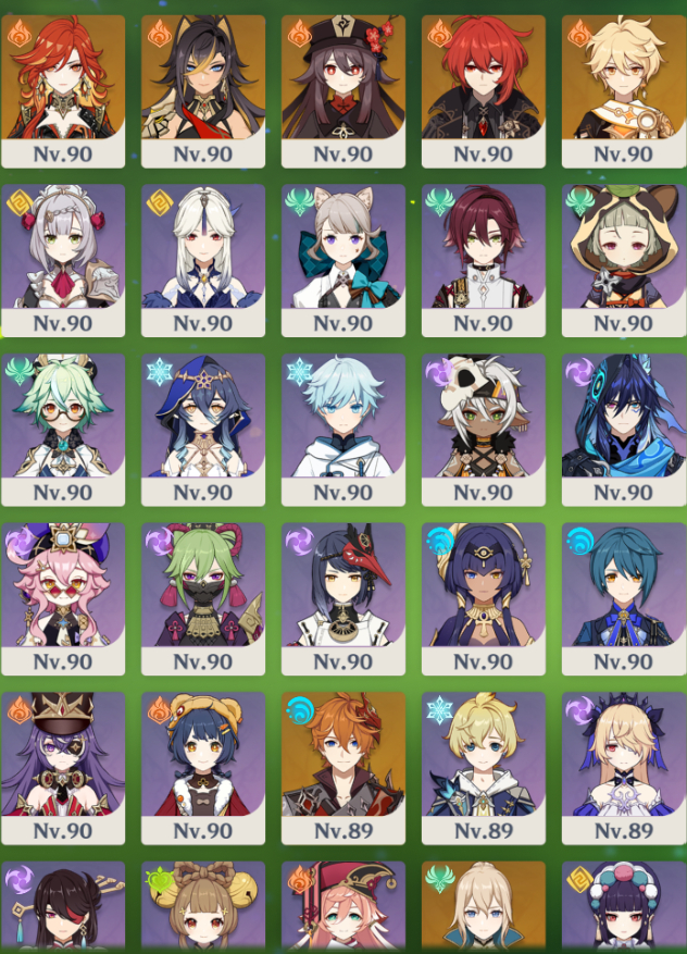 AR 60-/NAHIDA C6/ARLE C2/FURINA C2/Xilon c2/Skirk-rec de senha pode ser alterado