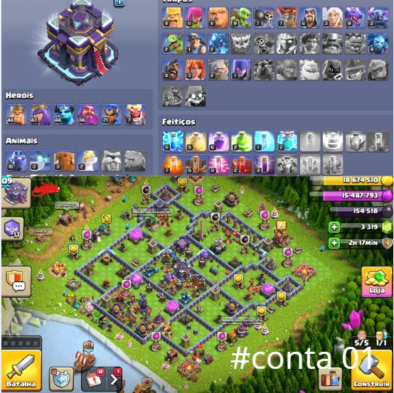 Contas COC CV 7 ao CV 15 | Rushadas | Vários Níveis