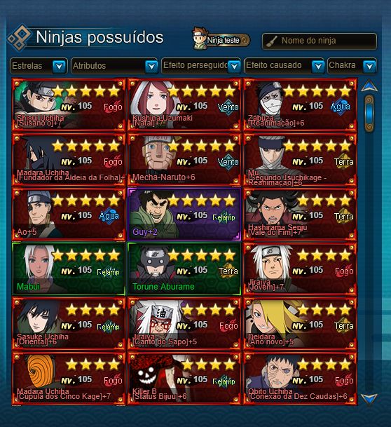 Conta naruto online com metas