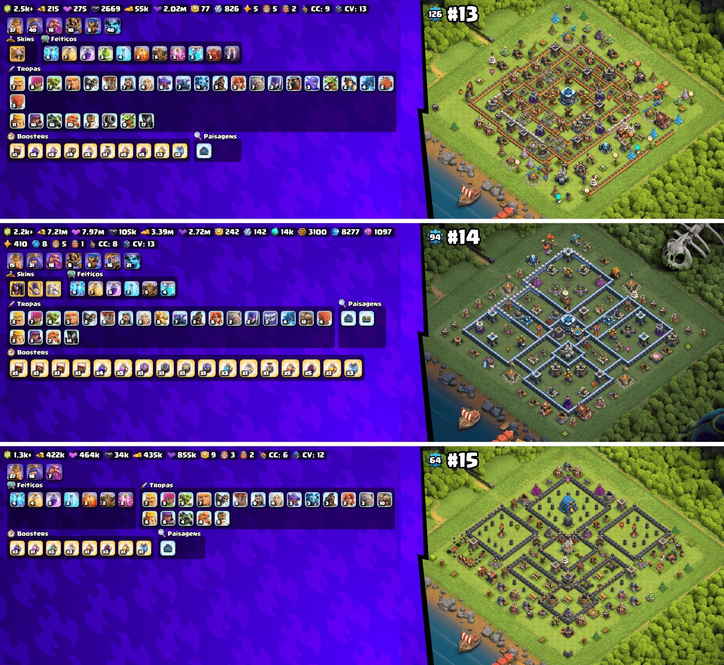 (NOVAS CONTAS) MAIS BARATO!! CONTAS COC CVs RUSHADAS & UPADAS!!!
