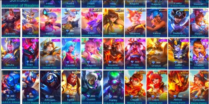 Conta Mobile Legends Lendary | 378 Skins | 133 Heróis | Legend Johnson