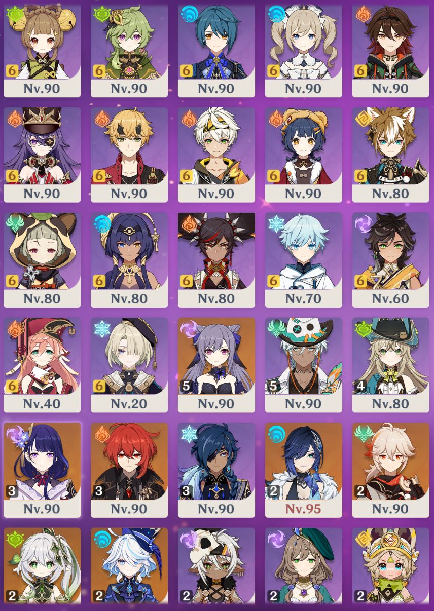 150 TIROS + ODETTE C1, XILONEN C2, YELAN C2 TOP 38, ARLE C1, FURINA C2 E MT MAIS