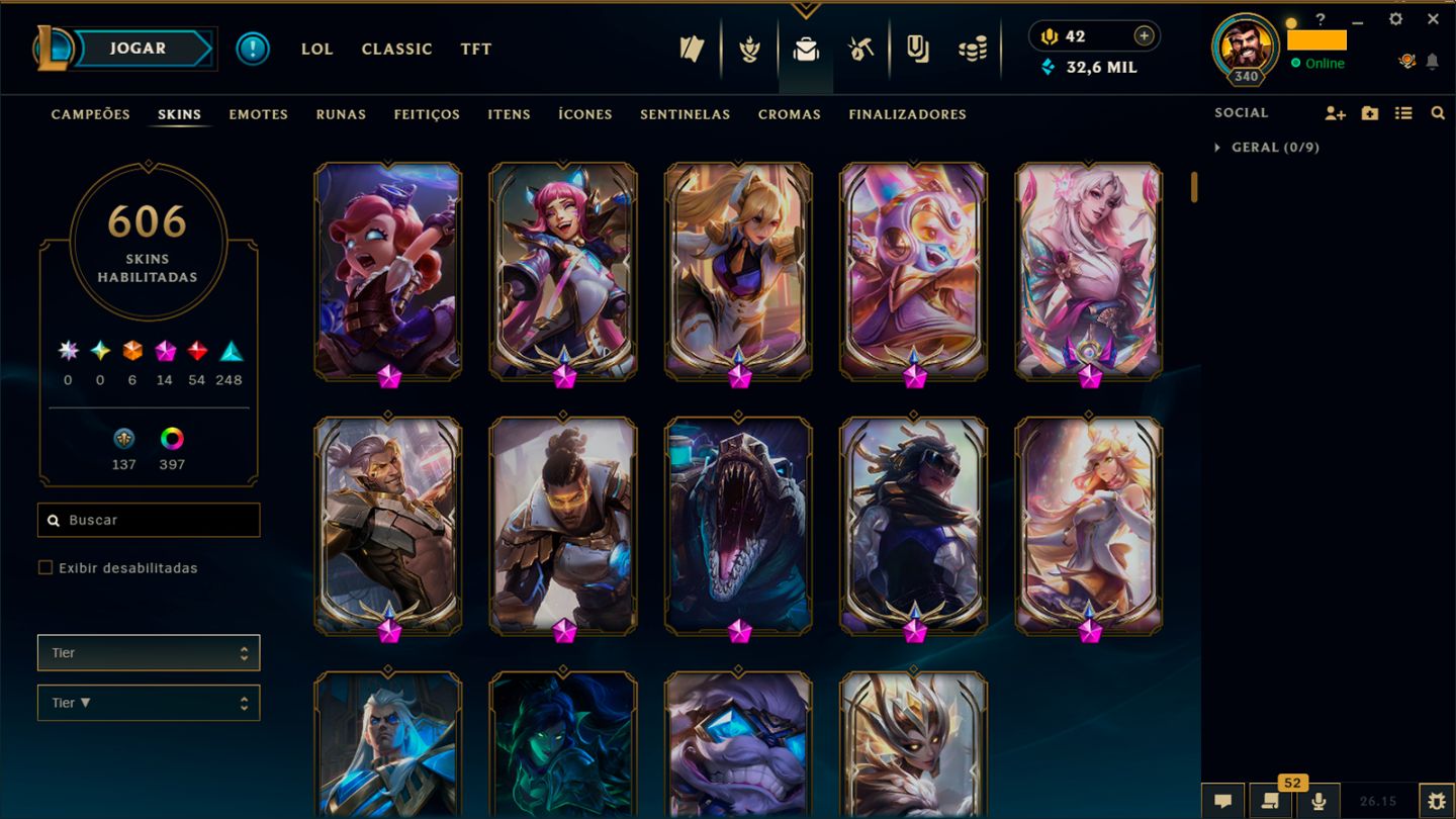 CONTA BR (Desde 2012) | RAMMUS REI (Beta BR) | 606 SKINS | TODOS OS CAMPEÕES