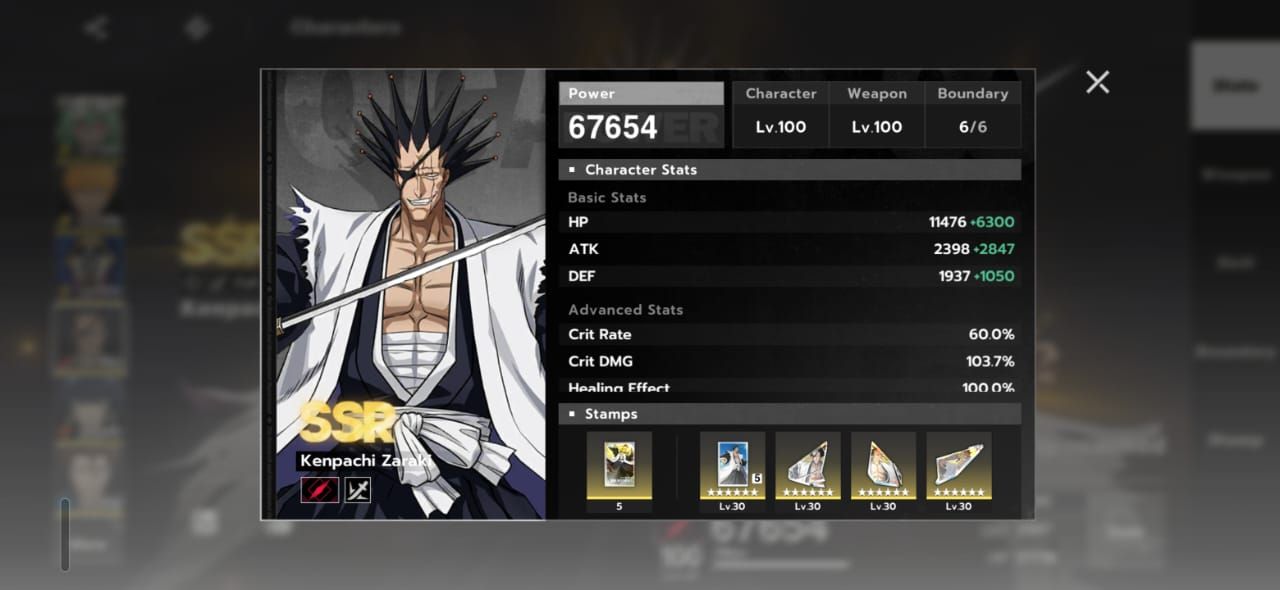 Conta Full Whale Bleach Soul Resonance, todos personagens b6