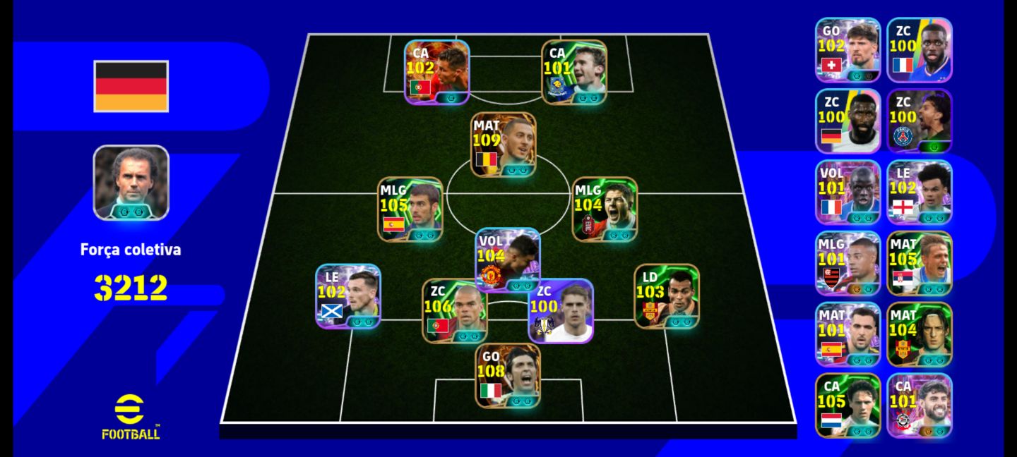 Conta de efootball completinha do Buffon e Hazard