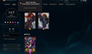 Conta Do LOL com 167 skins, Level 275