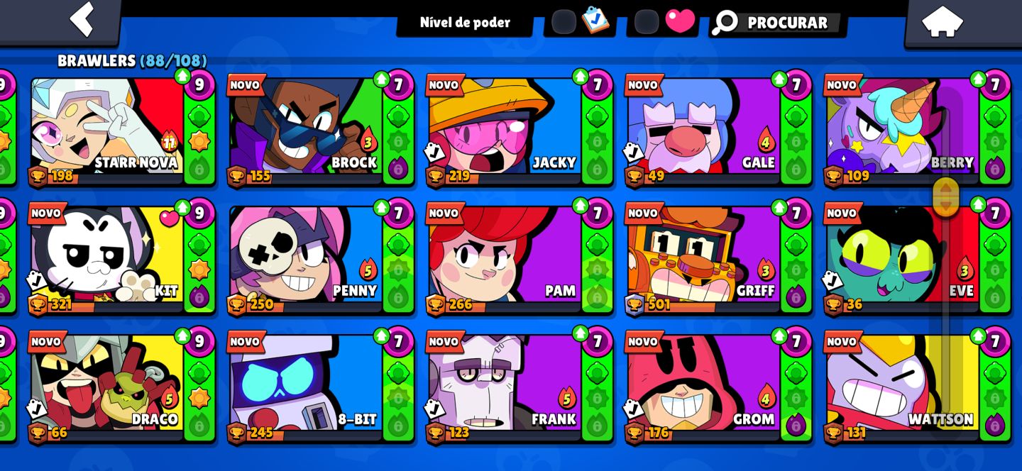 CONTA BRAWL STARS À VENDA 594 GEMAS MUITAS SKINS