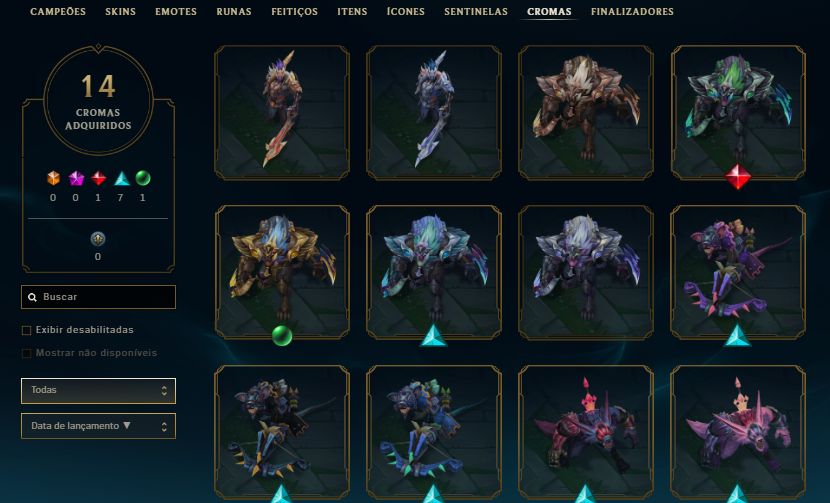 CONTA ESMERALDA 3 / 21 SKINS / YONE VELHO OESTE / KAYN LUA NEVADA / 29K EA