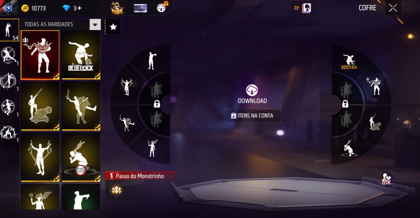 CONTA DE FREE FIRE LEVEL 62/ 7 ANOS