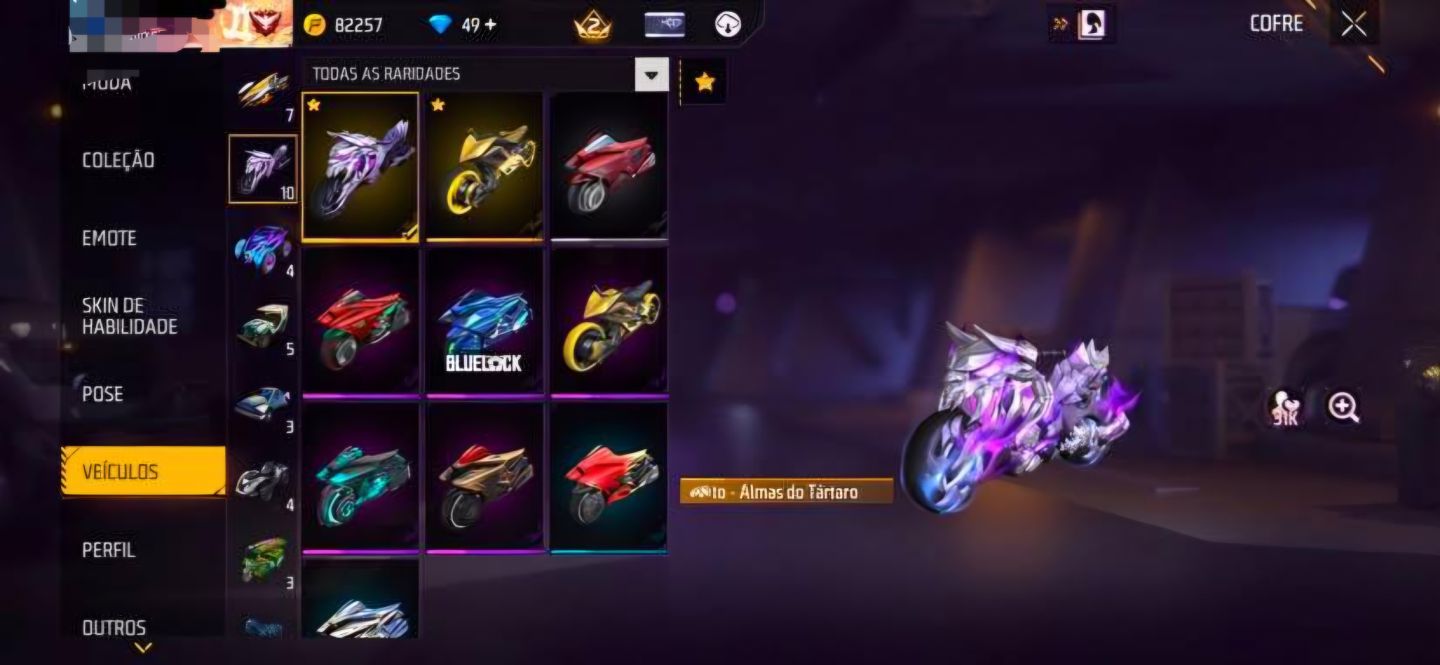 Conta com arma atributada para ap,ump roxa e xm8 e muitas skin e aproveitar