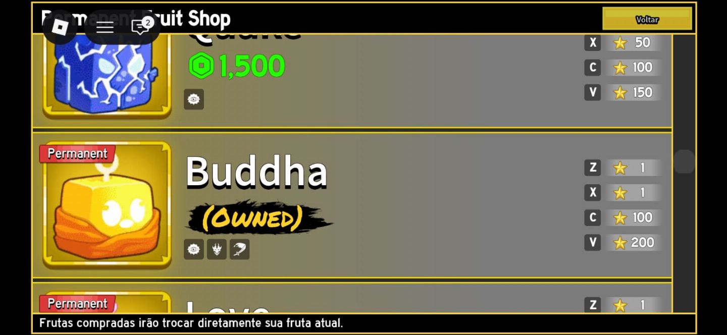 Conta focada em blox fruits, buddha permanente.