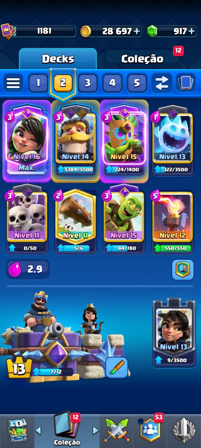 CONTA CLASH ROYALE | 9.476 TROFÉUS | 116/123 CARTAS | 917 GEMAS | 24 EMOTES