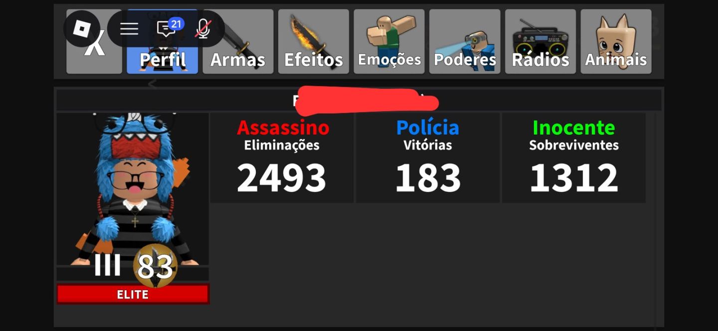 CONTA DE ROBLOX INVENTÁRIO AVALIADO EM 8K DE ROBUX + ELITE NO MM2