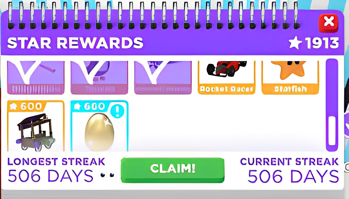Coleta de prêmios diários (daily rewards)