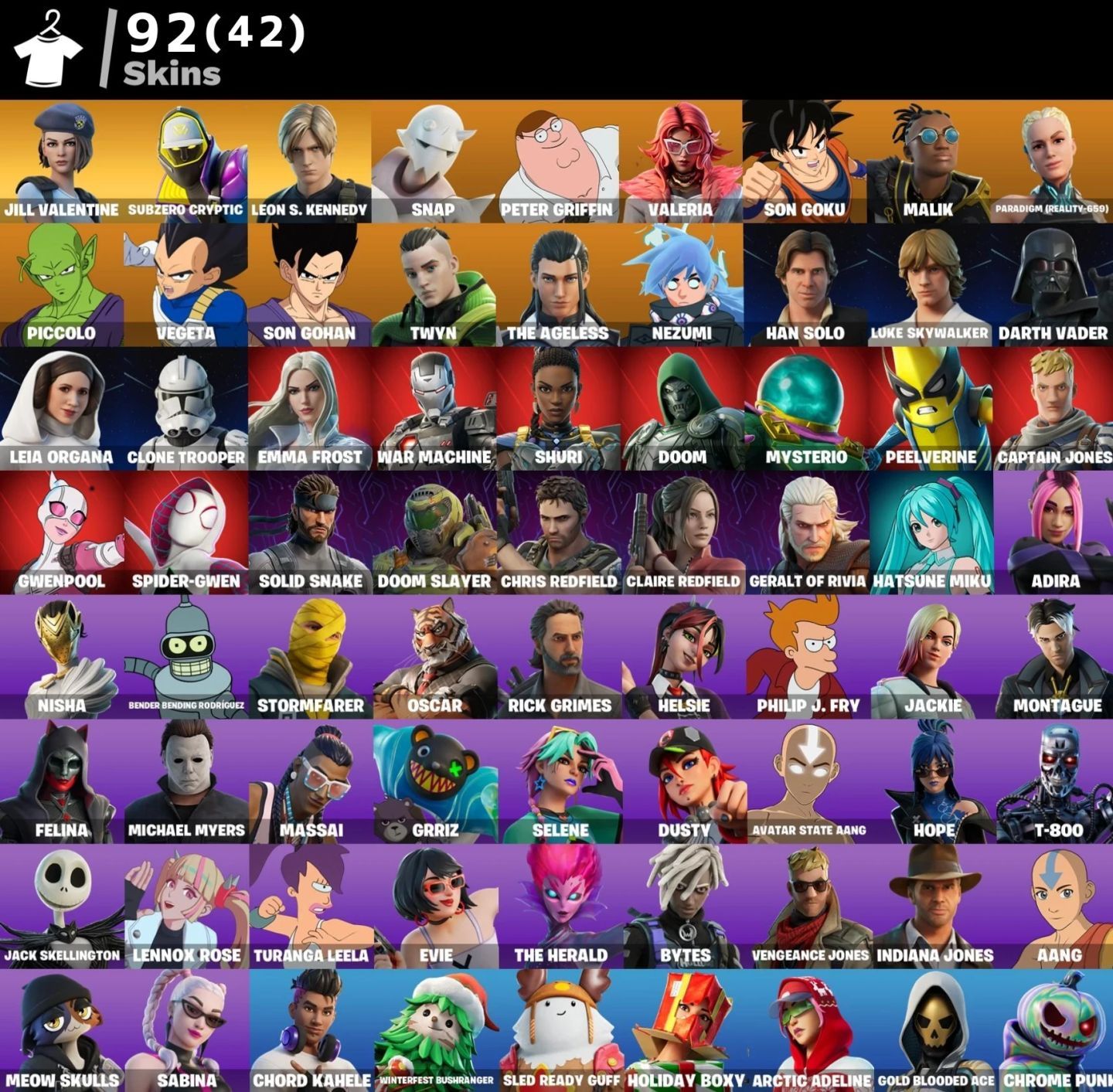 Conta Fortnite com skins do Resident Evil e Passe Marvel