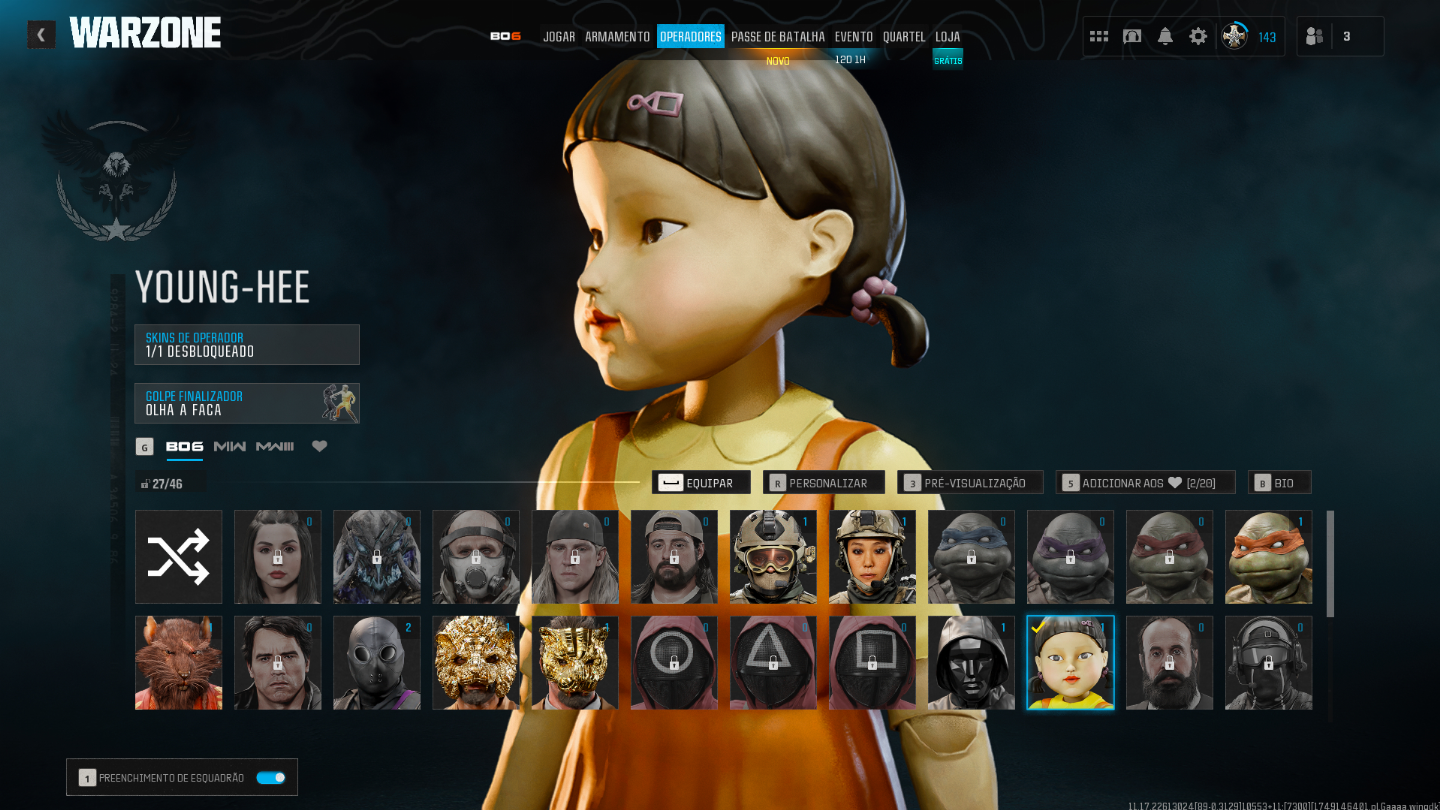 Conta warzone com muitas skins