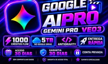Google Gemini PRO 5TB | VEO3 | NANO BANANA |1000X Créditos Flow | Antigravity
