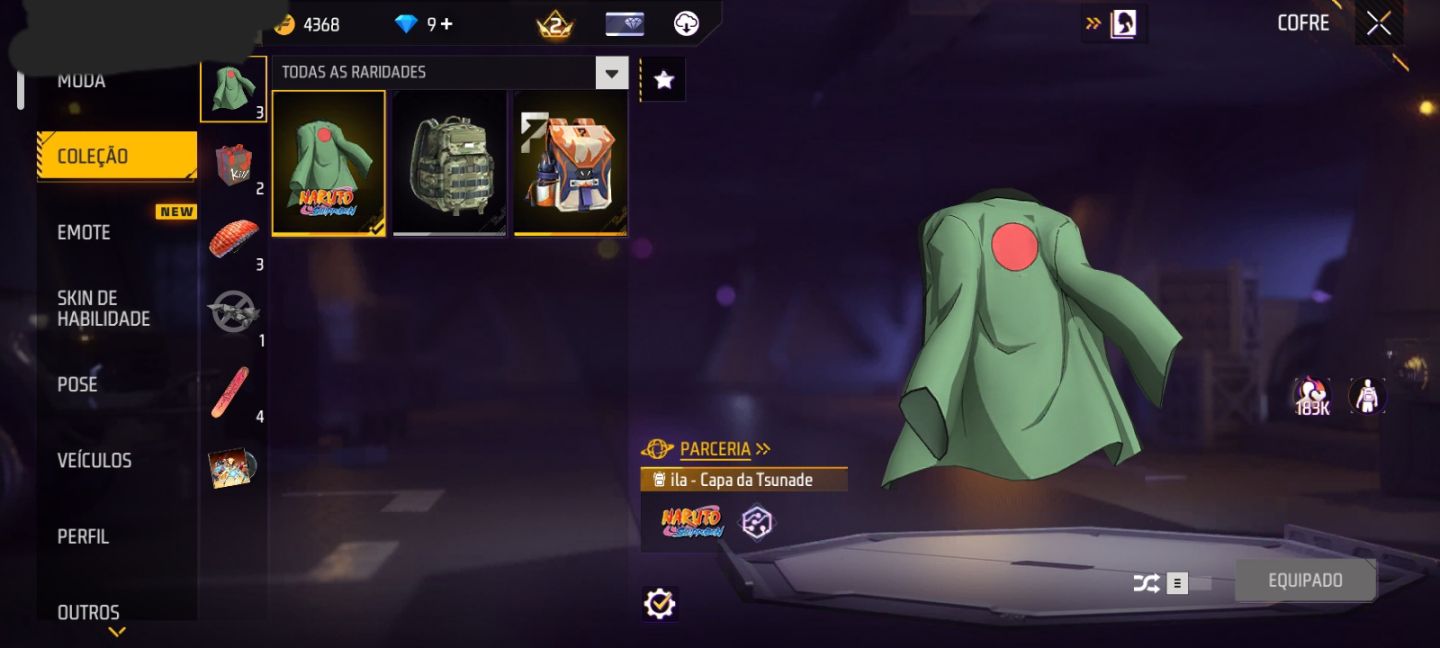 CONTA FF NÍVEL 30 + SUPER PIXEL + 3 SKINS DO NARUTO + 1 ARMA EVOLUTIVA