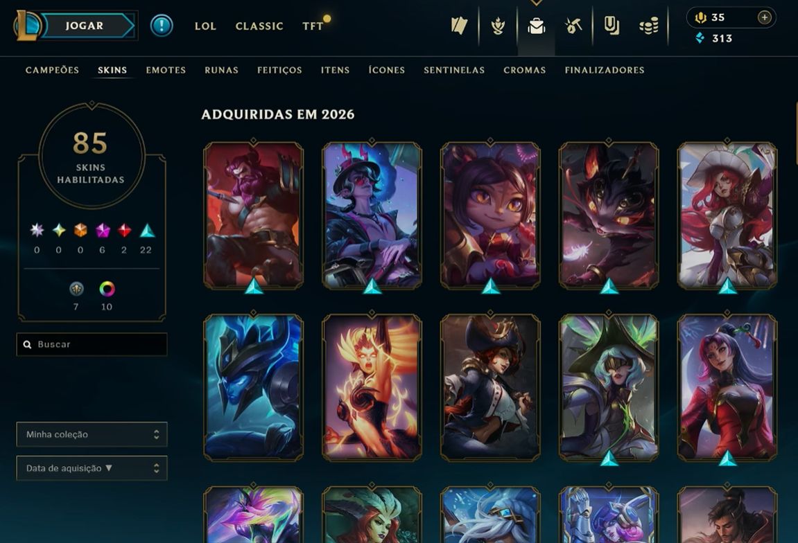 CONTA DE VALORANT COM 77 SKINS - SEM ELO - FULL ACESSO + 85 SKINS NO LOL