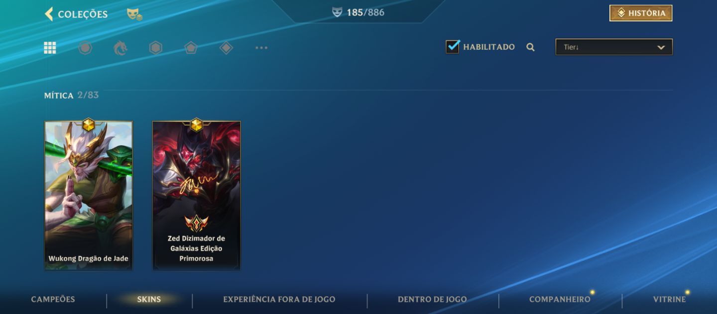 Conta WR full champs,skin zed Faker top 200 ryze 185 skins