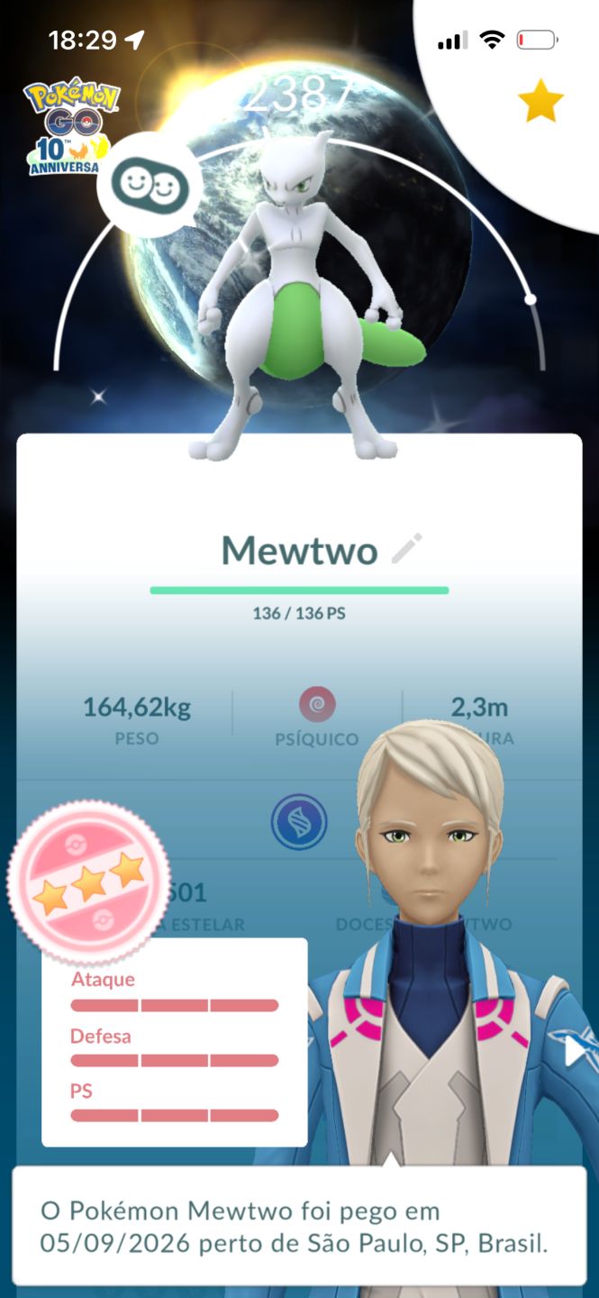 Conta pokemon go com mewtwo 100% shiny com fundo especial
