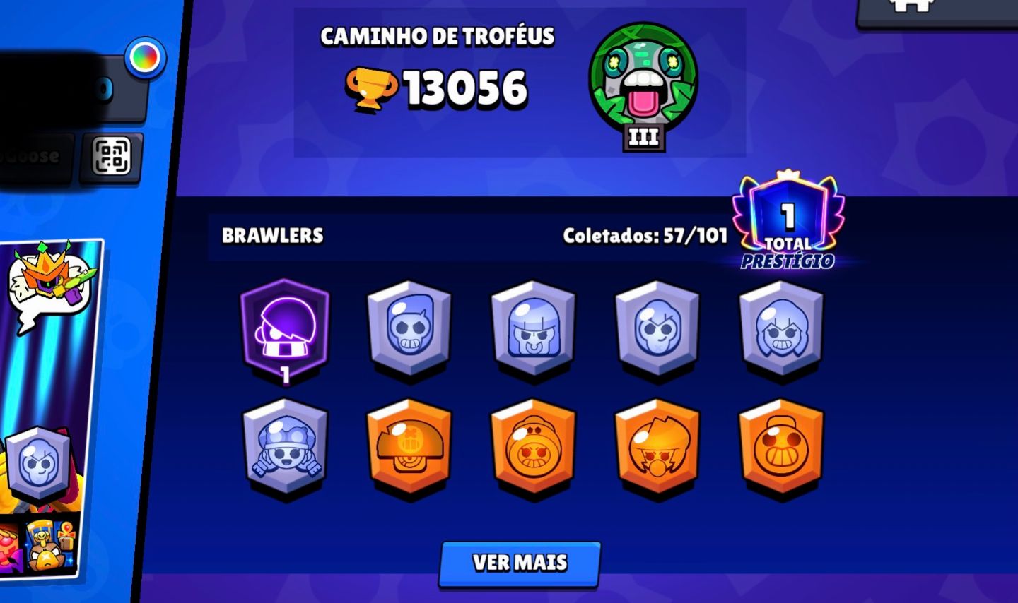 CONTA RARA BRAWL STARS 58 BRAWLERS | SKINS EXCLUSIVAS |