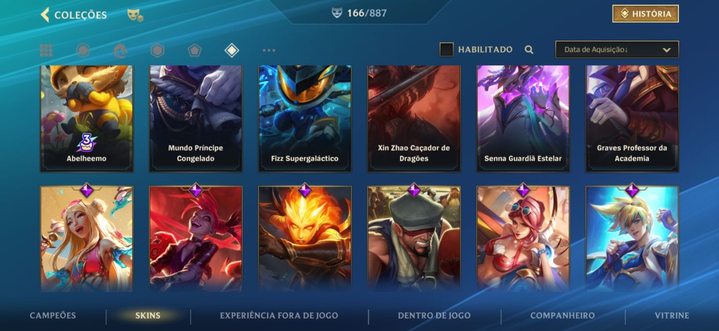 CONTA WR LEVEL 220 COM 166 SKIN ALL CHAMPS