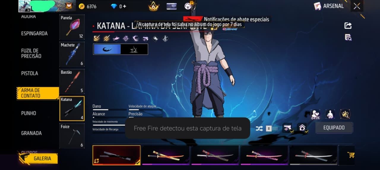 Conta Free Fire Gemada - PRIME 6 - NVL74